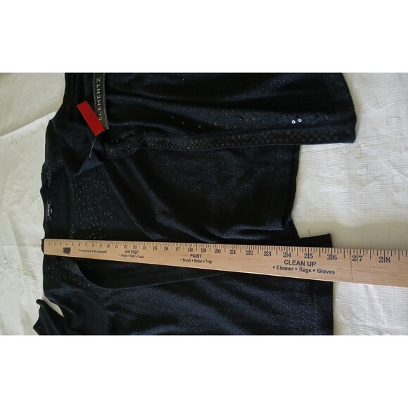 NWT Elementz Women's LARGE Black Sweater Tank Sequin One Piece Long Sleeve Work - Picture 8 of 11